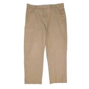 Vtg LL Bean Classic Fit Men's 38x30 Flat Front Chino Tan Pants Khakis Preppy Y2K